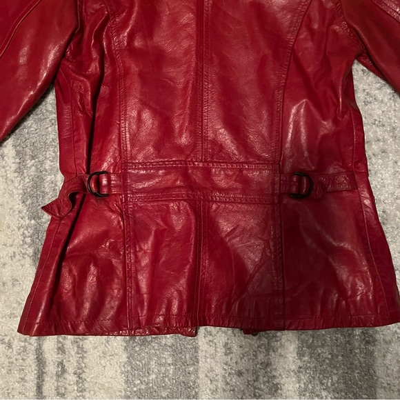 Red leather jacket size S - Picture 9 of 11